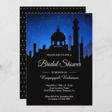 Blue Night Sky Arabian Nights Bridal Shower Invitations
