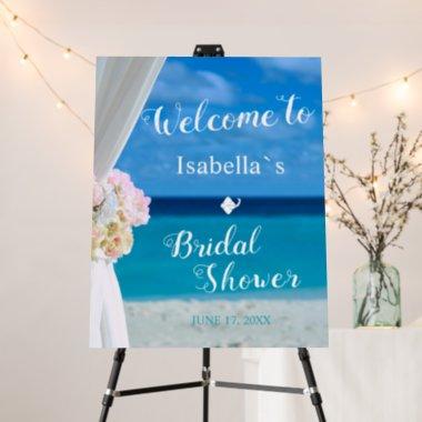Blue Ocean Beach Bridal Shower Welcome Sign