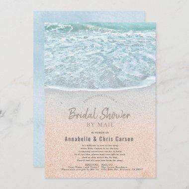 Blue Ocean & Sandy Beach Bridal Shower by Mail Invitations