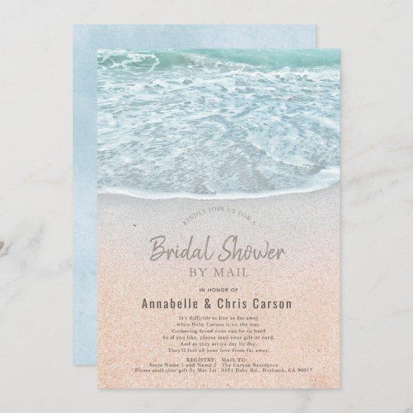 Blue Ocean & Sandy Beach Bridal Shower by Mail Invitations