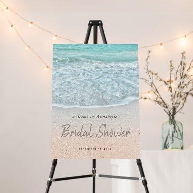 Blue Ocean & Sandy Beach Bridal Shower Foam Board