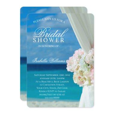 Blue Ocean & Sandy Beach Flowers