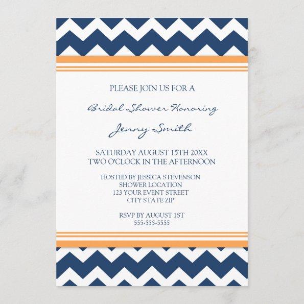 Blue Orange Bridal Shower Invitation Invitations