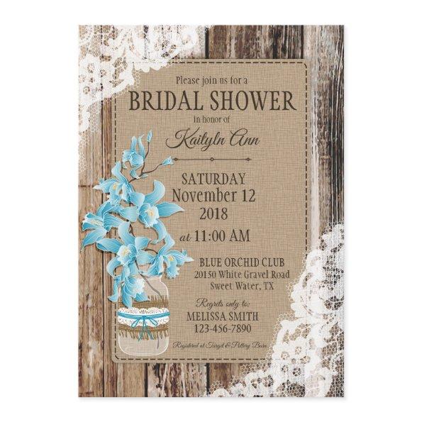 Blue Orchid Wood Lace Rustic
