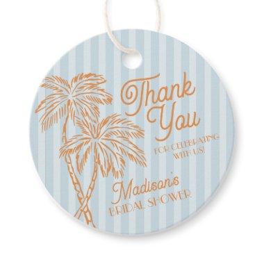 Blue Palm Spring Pastel Beach  Favor Tags
