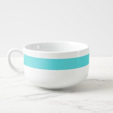 Blue Personalized Striped Soup Bowl