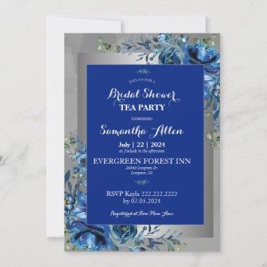 Blue Petals of Love: Join Us for a Bridal Shower Invitations