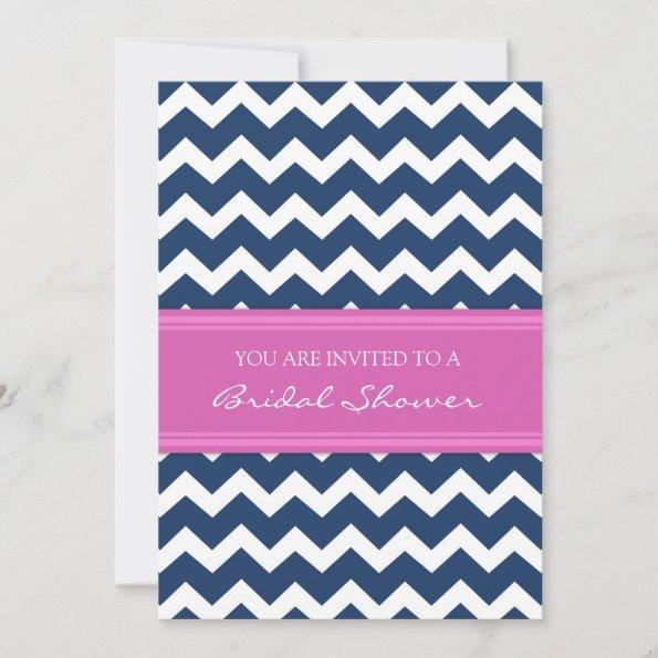 Blue Pink Chevron Bridal Shower Invitation Invitations