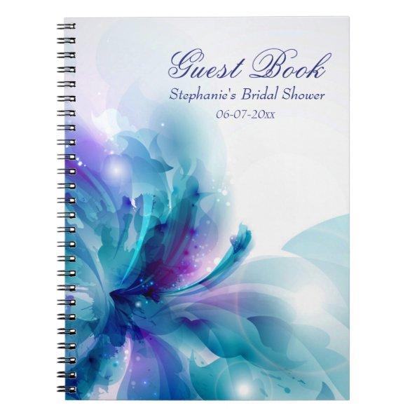 Blue & Purple Abstract Flower Shower Guest Book