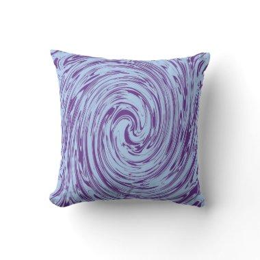 Blue Purple Swirls Abstract Pattern Stylish Custom Outdoor Pillow