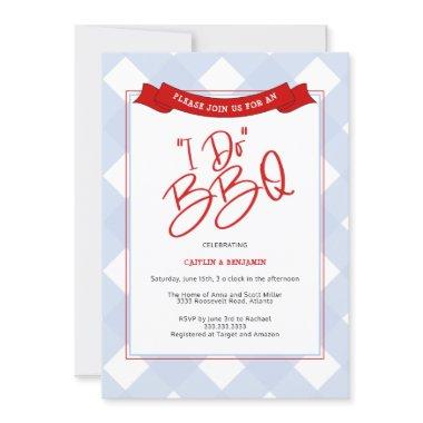 Blue Red Buffalo Plaid I Do BBQ