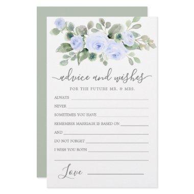 Blue Rose Floral Greenery Advice and Wishes
