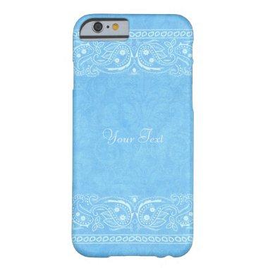 Blue Rustic Paisley Country Western Wedding Barely There iPhone 6 Case