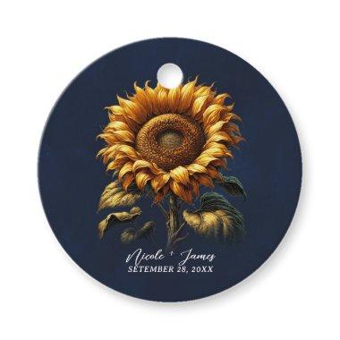 Blue Rustic Sunflower Wedding  Favor Tags