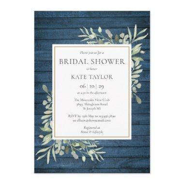 Blue Rustic Wood Country Greenery