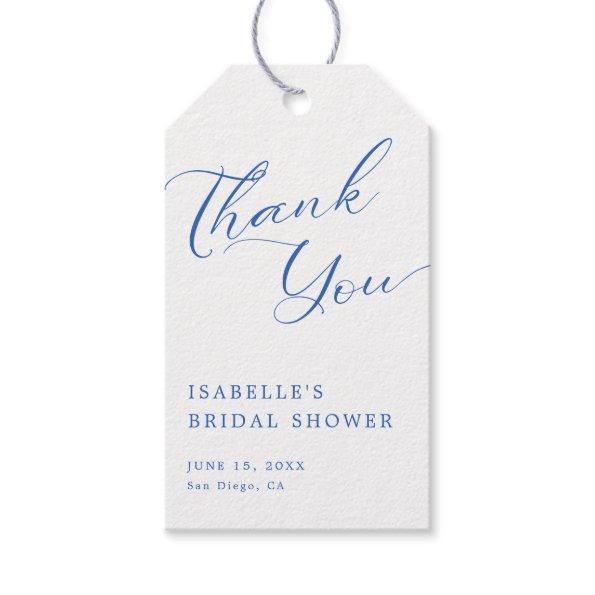 Blue Script  Thank You Gift Tags