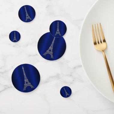 Blue Shine Silver Glitter Eiffel Tower Paris Party Confetti