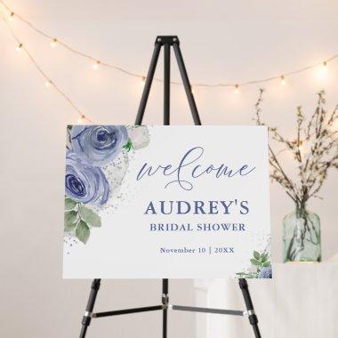 Blue Silver Floral Landscape  Welcome Foam Board