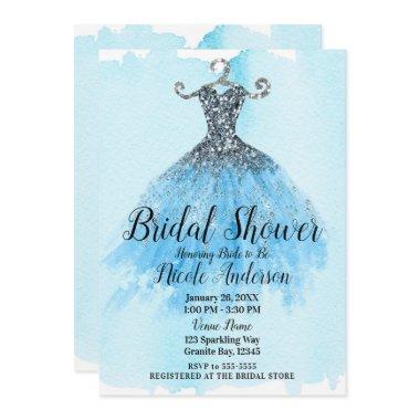 Blue & Silver Glitter Sparkle Dress