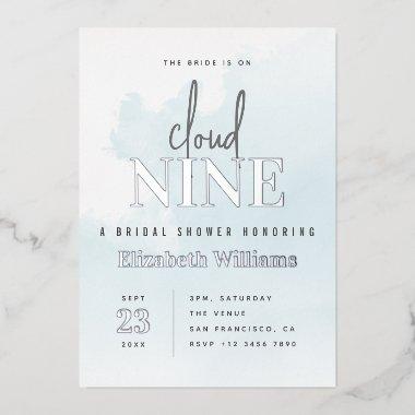 Blue & Silver Modern On Cloud 9  Foil
