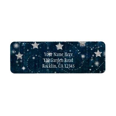 Blue & Silver Starry Celestial  Label