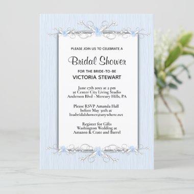 Blue Simplicity Bridal Shower Invitations