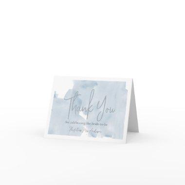 Blue Sky Watercolor Bridal Shower Thank You Invitations