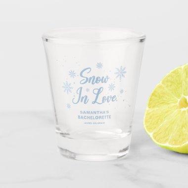 Blue Snow in love Winter Ski Bachelorette Shot Glass