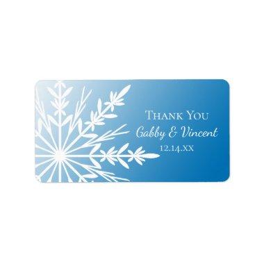 Blue Snowflake Winter Wedding Thank You Favor Tags