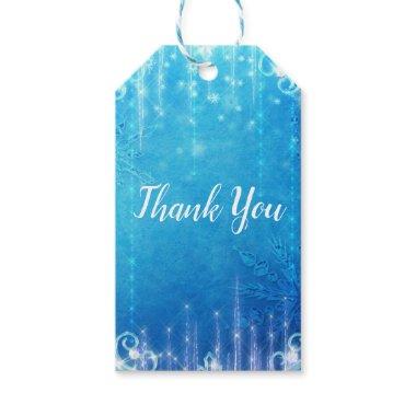 Blue Sparkling Frozen Ice Winter  Gift Tags