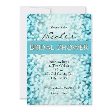 Blue Sparkling Lights BRIDAL SHOWER Invitations