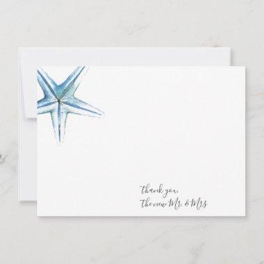 Blue Starfish Thank You Stationery Note Invitations