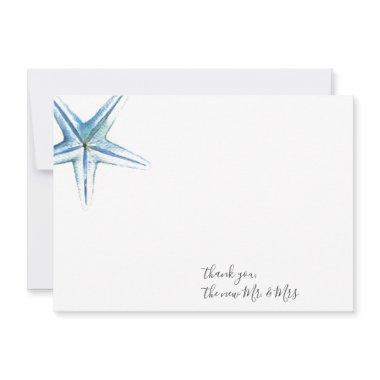 Blue Starfish Thank You Stationery Note