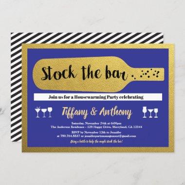 Blue stock the bar Invitations couples shower