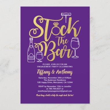 Blue Stock the bar Invitations engagement party