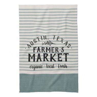 Blue Stripes Custom Farmer's Market | Farmhouse Kitchen Towel