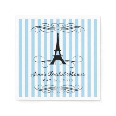 Blue Stripes Paris Eiffel Tower |  Napkins