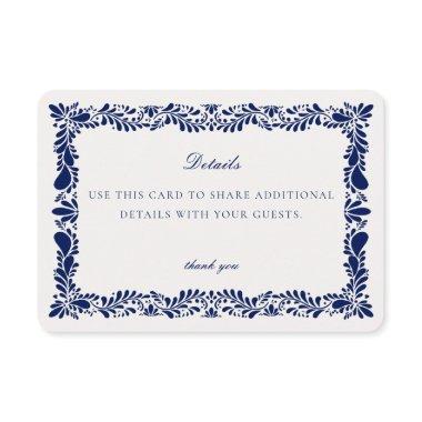 Blue Talavera Tile Details  Invitation Insert