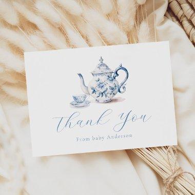 Blue Tea Party Thank You Note