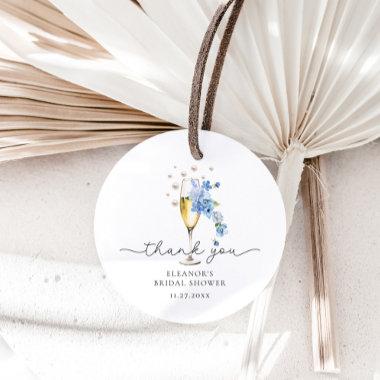 Blue Thank You Pearls & Prosecco Bridal Shower Favor Tags