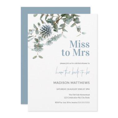 Blue Thistle Botanical Miss to Mrs