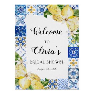 Blue Tile Lemon Amalfi Coast  Poster