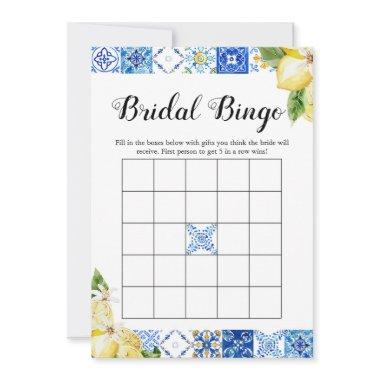 Blue Tile Lemon  Bridal Bingo Game