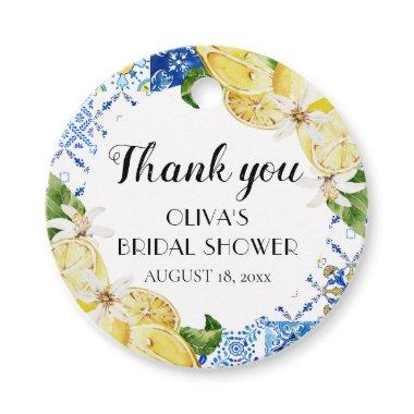 Blue Tile Lemon Italian  Favor Tag