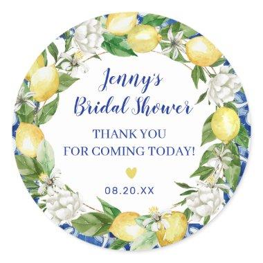 Blue Tile Lemon Italian  Stickers