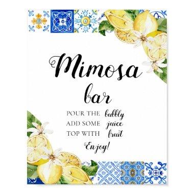 Blue Tile Lemon Italian Positano Mimosa Bar Sign