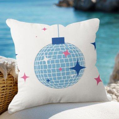 Blue Tile Santorini Greek/ Spanish themed disco Throw Pillow