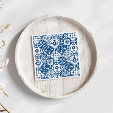 Blue Tile Santorini Greek/ Spanish themed Napkins