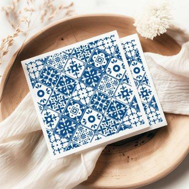 Blue Tile Santorini Greek/ Spanish themed Napkins