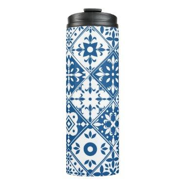 Blue Tile Santorini Greek/ Spanish themed Thermal Tumbler